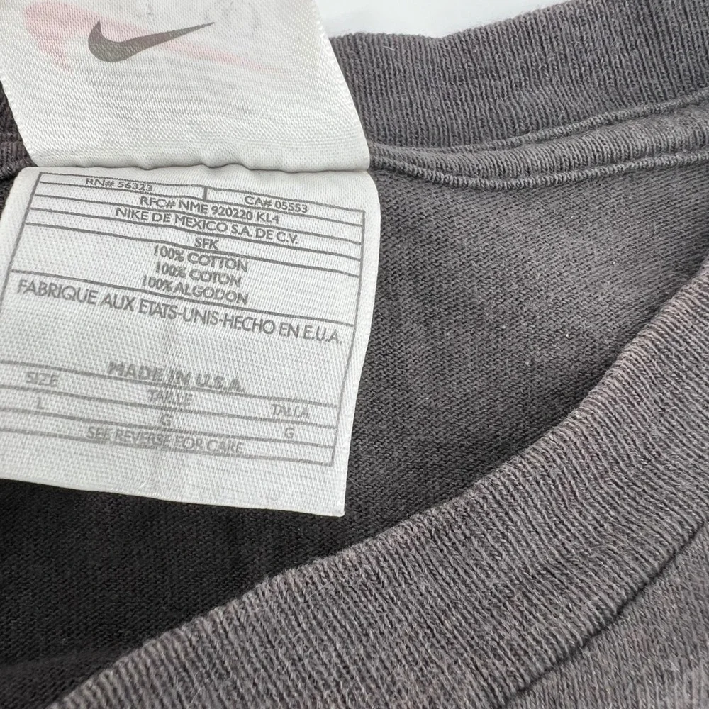 Vintage 90s Nike Embroidered Swoosh T-Shirt Mens Large Faded Black Made in USA